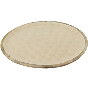 Mango Wood Cream Decor Plate – 37.5 cm (Food‑Safe Lacquer) - WOODEN KITCHENWARE /ACCESSORIES - Beattys of Loughrea