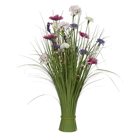 Artificial Grass Plant – White, Purple & Pink – 70 cm - FLOWERS - PAPER/PLASTIC - Beattys of Loughrea