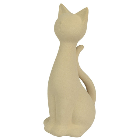 Decoris Beige Porcelain Cat Figurine, 26 cm - ORNAMENTS - Beattys of Loughrea