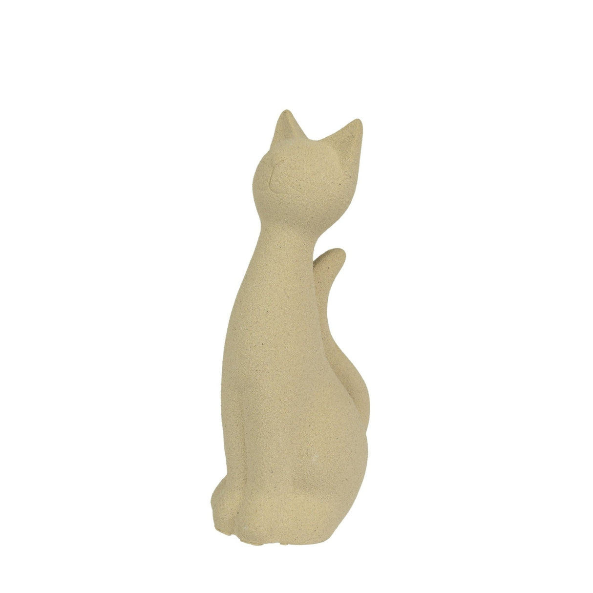 Decoris Beige Porcelain Cat Figurine, 16cm - ORNAMENTS - Beattys of Loughrea