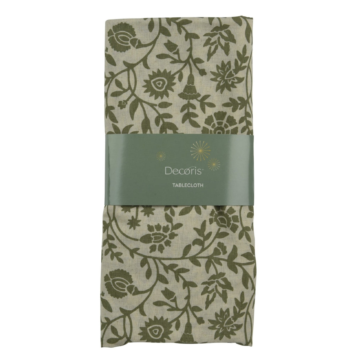 Decoris Rectangular Tablecloth 140x180 cm Green With Floral Print - TABLECLOTHS/RUNNERS - Beattys of Loughrea