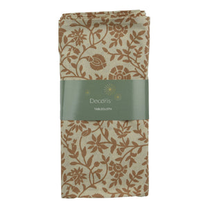 Decoris Tablecloth 140x180 cm Brown With Floral Print - TABLECLOTHS/RUNNERS - Beattys of Loughrea