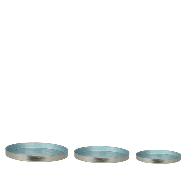 Decoris Blue Enameled Plates Set Of 3 - ENAMELWARE/JARS/TRAYS - Beattys of Loughrea