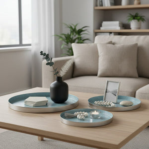 Decoris Blue Enameled Plates Set Of 3 - ENAMELWARE/JARS/TRAYS - Beattys of Loughrea
