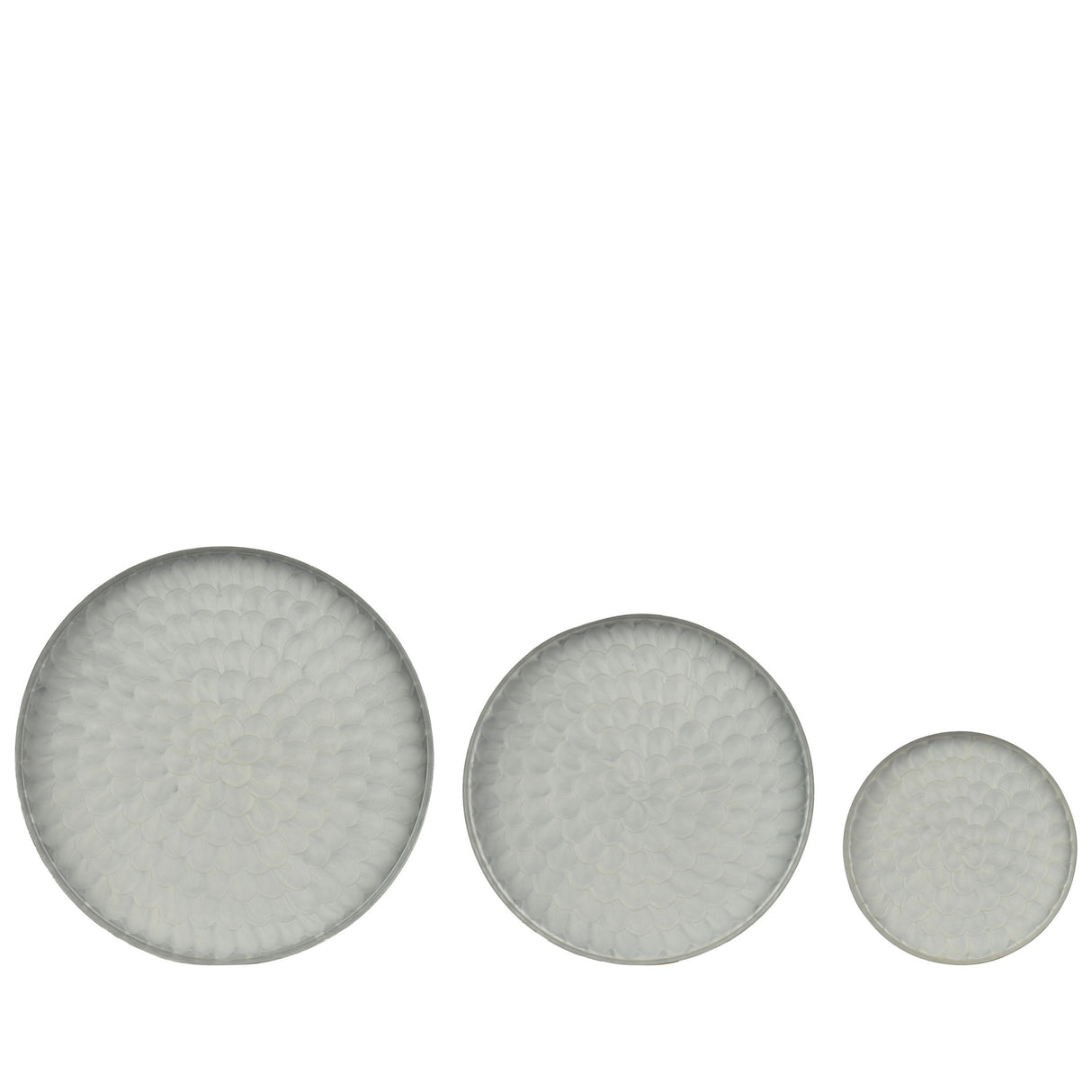 Decoris White Enameled Plates Set Of 3 - ENAMELWARE/JARS/TRAYS - Beattys of Loughrea