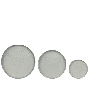 Decoris White Enameled Plates Set Of 3 - ENAMELWARE/JARS/TRAYS - Beattys of Loughrea