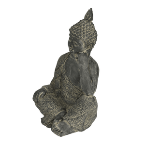Buddha Statue Matte Black 45cm - GARDEN ORNAMENTS INCL SOLAR - Beattys of Loughrea