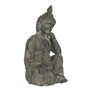 Buddha Statue Matte Black 45cm - GARDEN ORNAMENTS INCL SOLAR - Beattys of Loughrea