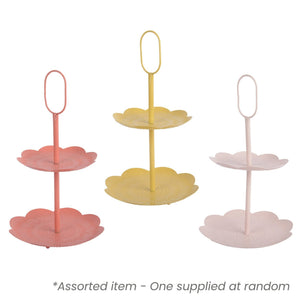 Metal 2‑Tier Cake Stand Assorted - One Supplied* - KITCHEN HAND TOOLS - Beattys of Loughrea