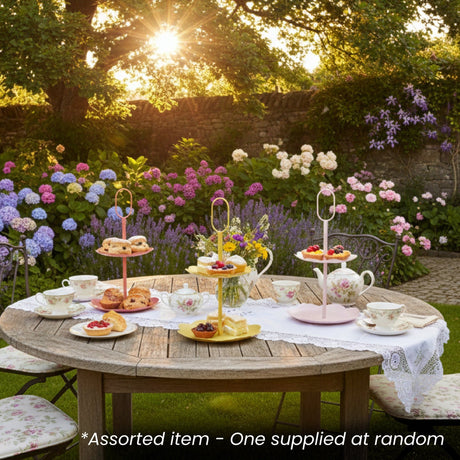 Metal 2‑Tier Cake Stand Assorted - One Supplied* - KITCHEN HAND TOOLS - Beattys of Loughrea