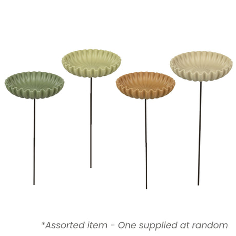 Bamboo Fibre Flower Bird Feeder on Stick Assorted - One Supplied* - BIRD HOUSE/ FEEDERS - Beattys of Loughrea