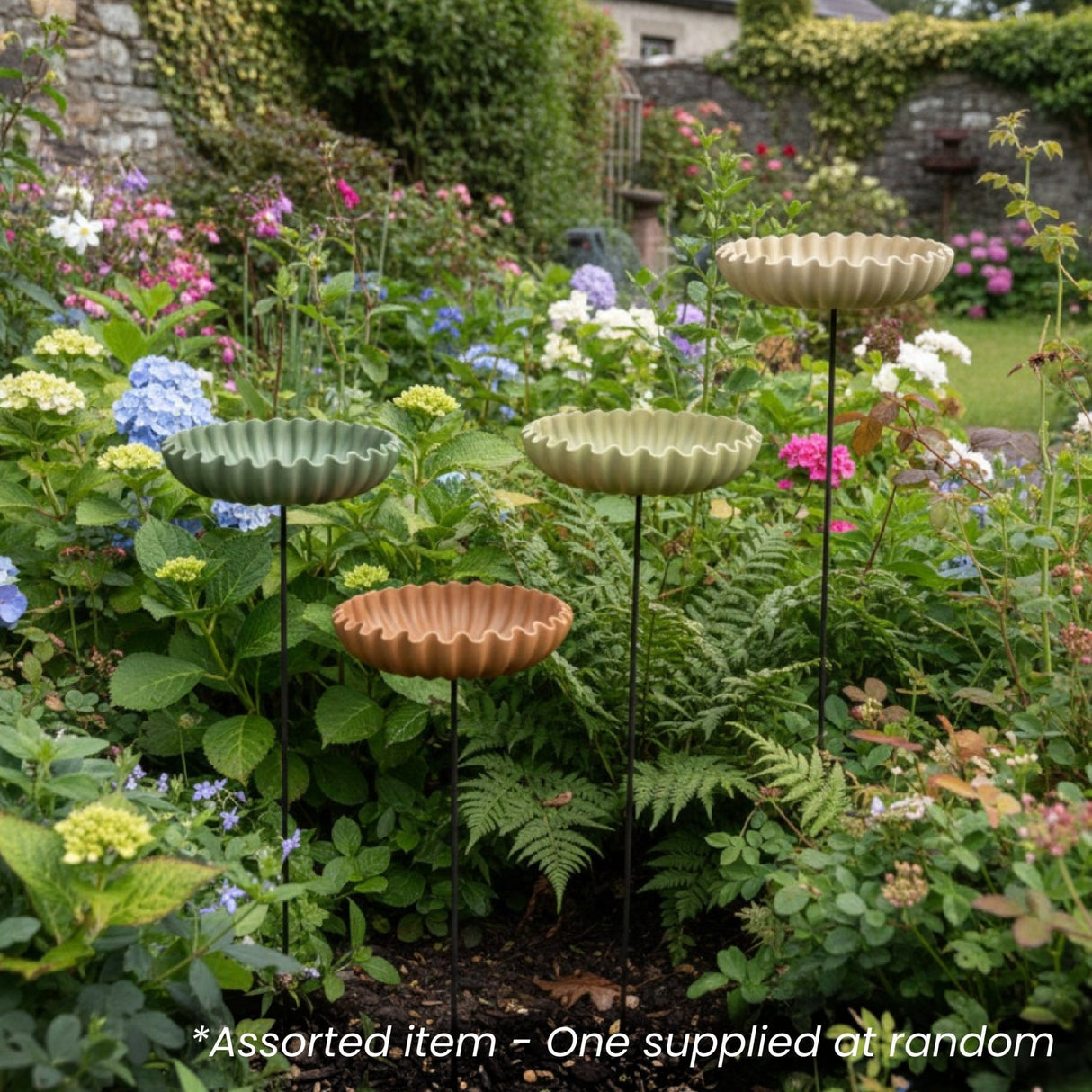 Bamboo Fibre Flower Bird Feeder on Stick Assorted - One Supplied* - BIRD HOUSE/ FEEDERS - Beattys of Loughrea