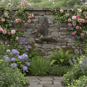 Decoris Iron Stork Wall Art - GARDEN ORNAMENTS INCL SOLAR - Beattys of Loughrea