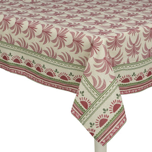 Rectangular Tablecloth Brown With Palm Print 250 x 140Cm - TABLECLOTHS/RUNNERS - Beattys of Loughrea