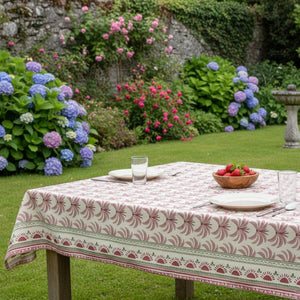 Rectangular Tablecloth Brown With Palm Print 250 x 140Cm - TABLECLOTHS/RUNNERS - Beattys of Loughrea