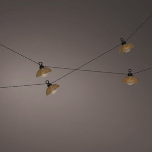 Lumineo Solar Party Light With Wicker Lampshades - GARDEN ORNAMENTS INCL SOLAR - Beattys of Loughrea