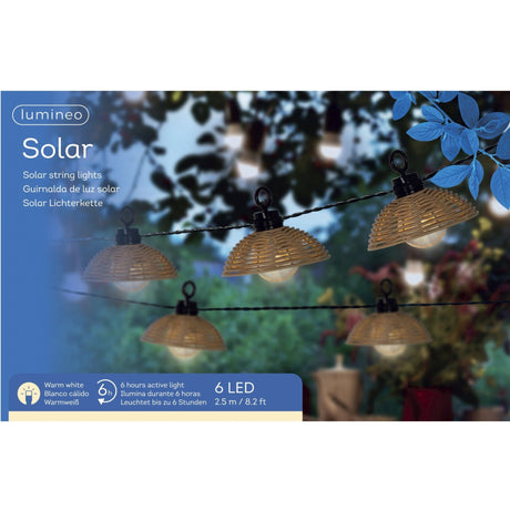Lumineo Solar Party Light With Wicker Lampshades - GARDEN ORNAMENTS INCL SOLAR - Beattys of Loughrea