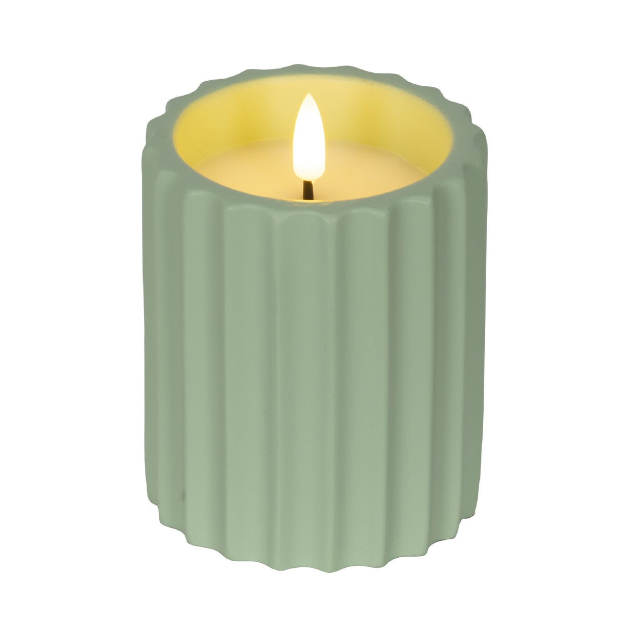 LED Outdoor Battery Operated Green Candle 8.5 x 11.5Cm - BATTERY LED CANDLES - Beattys of Loughrea