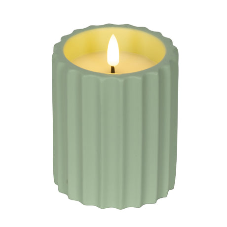LED Outdoor Battery Operated Green Candle 8.5 x 11.5Cm - BATTERY LED CANDLES - Beattys of Loughrea