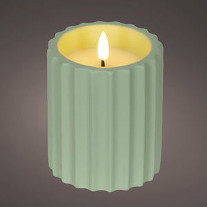 LED Outdoor Battery Operated Green Candle 8.5 x 11.5Cm - BATTERY LED CANDLES - Beattys of Loughrea