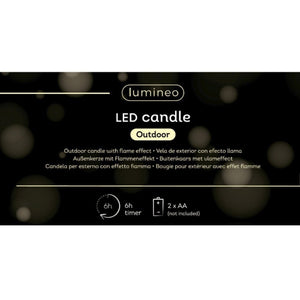 LED Outdoor Battery Operated Green Candle 8.5 x 11.5Cm - BATTERY LED CANDLES - Beattys of Loughrea