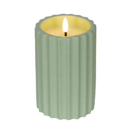 LED Outdoor Battery Operated Green Candle 8.5 x 14Cm - BATTERY LED CANDLES - Beattys of Loughrea