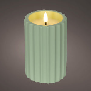 LED Outdoor Battery Operated Green Candle 8.5 x 14Cm - BATTERY LED CANDLES - Beattys of Loughrea