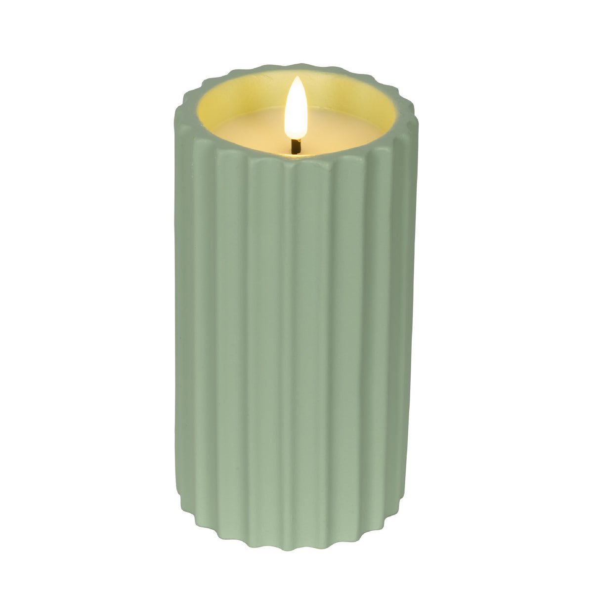 LED Outdoor Battery Operated Green Candle 8.5 x 16.5Cm - BATTERY LED CANDLES - Beattys of Loughrea