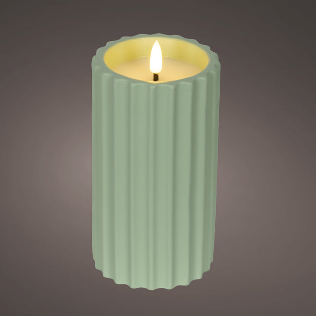 LED Outdoor Battery Operated Green Candle 8.5 x 16.5Cm - BATTERY LED CANDLES - Beattys of Loughrea