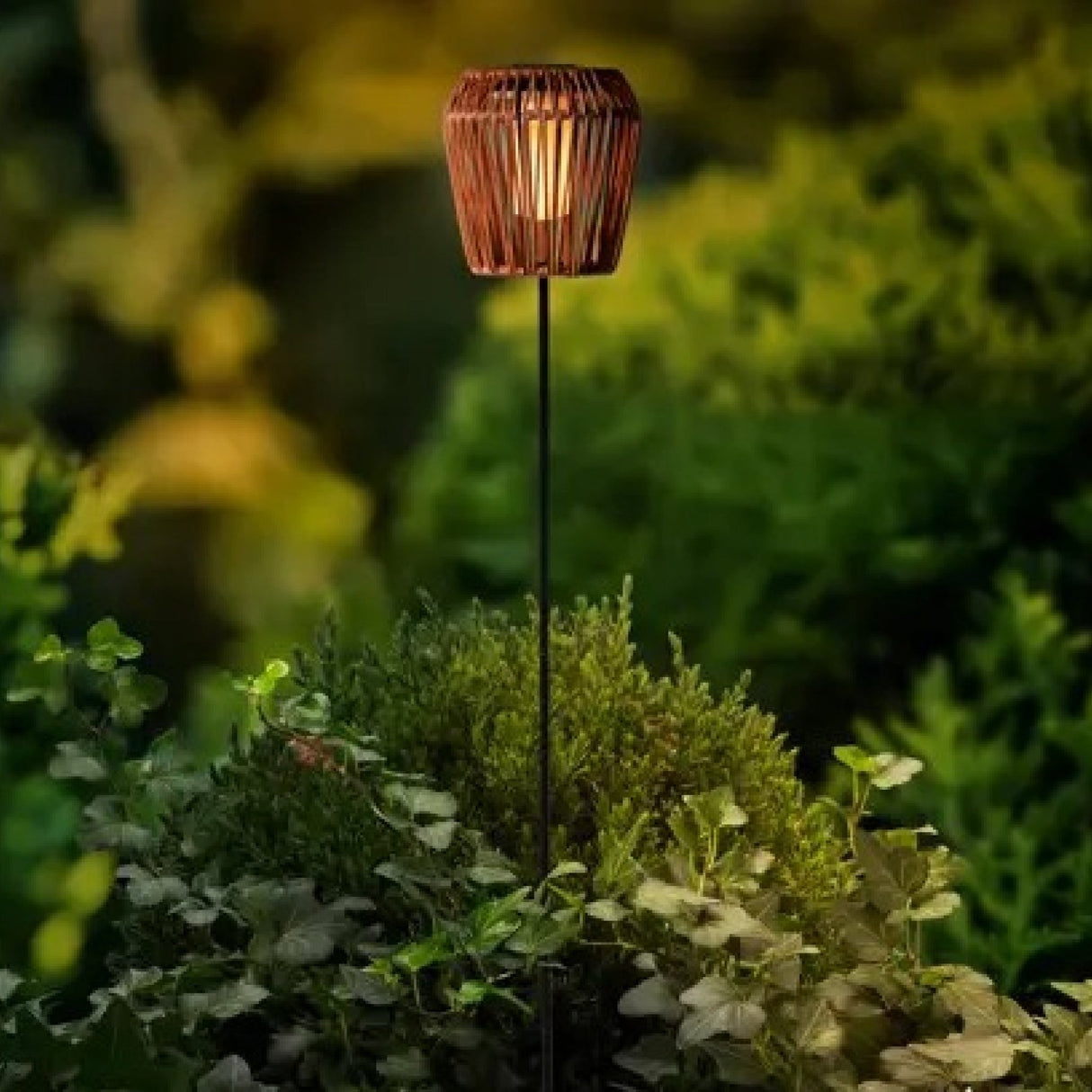 Lumineo Solar Wicker Garden Stake With Flame Effect – Terra - GARDEN ORNAMENTS INCL SOLAR - Beattys of Loughrea