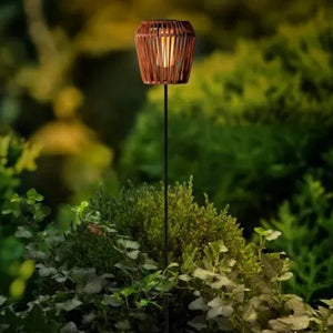 Lumineo Solar Wicker Garden Stake With Flame Effect – Terra - GARDEN ORNAMENTS INCL SOLAR - Beattys of Loughrea