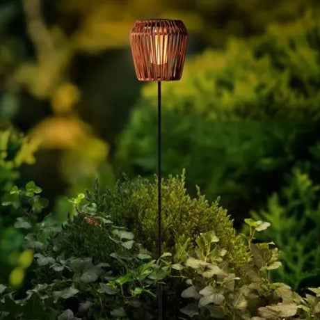 Lumineo Solar Wicker Garden Stake With Flame Effect – Terra - GARDEN ORNAMENTS INCL SOLAR - Beattys of Loughrea