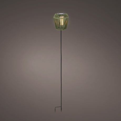 Lumineo Solar Wicker Garden Stake With Flame Effect – Green - GARDEN ORNAMENTS INCL SOLAR - Beattys of Loughrea