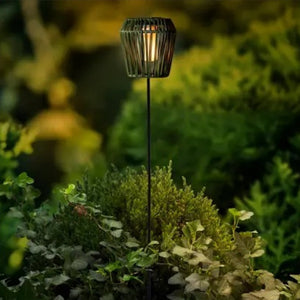 Lumineo Solar Wicker Garden Stake With Flame Effect – Green - GARDEN ORNAMENTS INCL SOLAR - Beattys of Loughrea