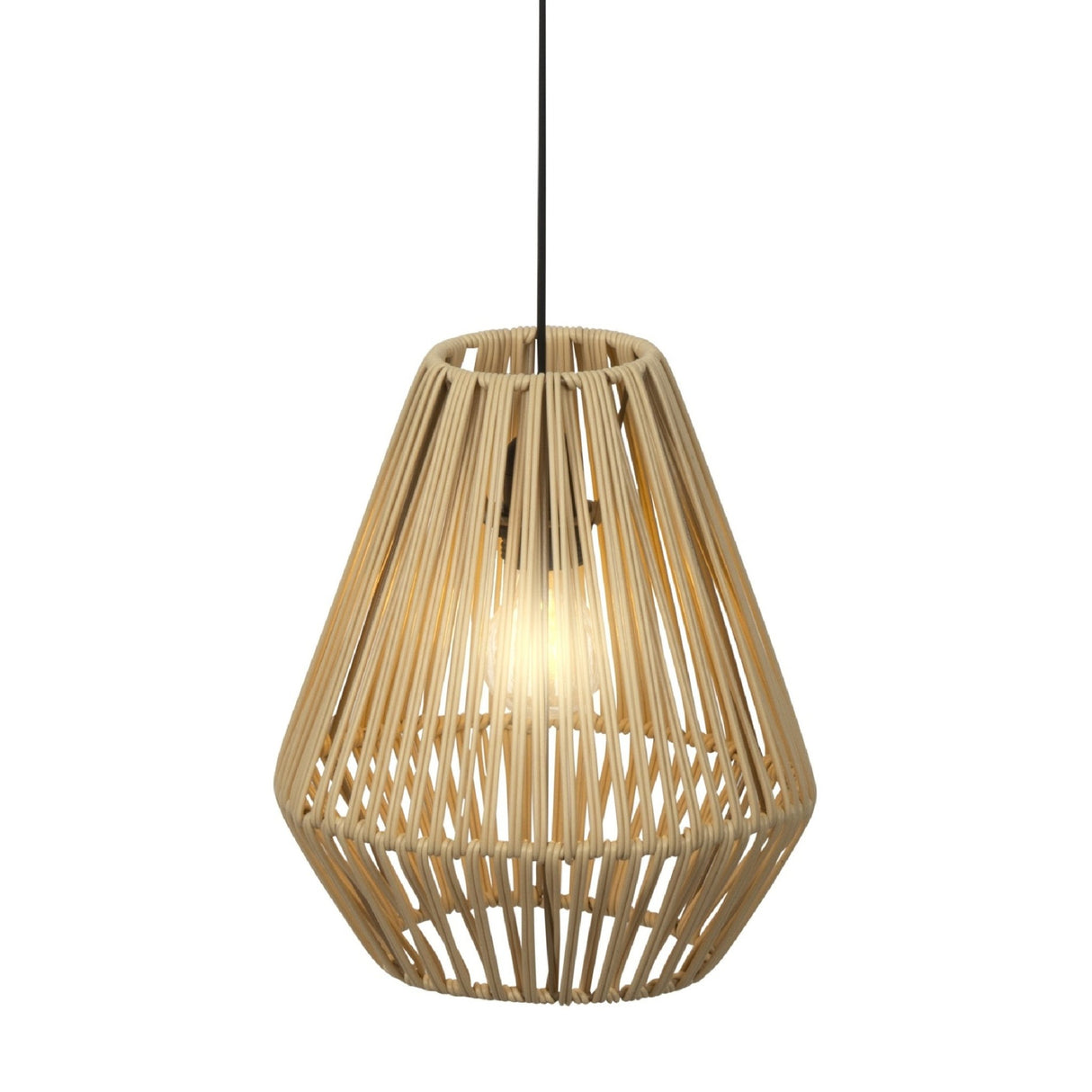 Lumineo Beige Hanging Lamp Made of Rattan with Battery Power - GARDEN ORNAMENTS INCL SOLAR - Beattys of Loughrea