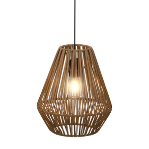 Lumineo Brown Hanging Lamp Made of Rattan with Battery Power - GARDEN ORNAMENTS INCL SOLAR - Beattys of Loughrea