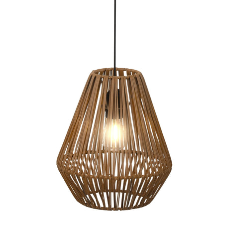 Lumineo Brown Hanging Lamp Made of Rattan with Battery Power - GARDEN ORNAMENTS INCL SOLAR - Beattys of Loughrea