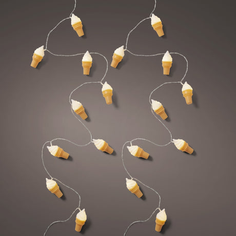 Lumineo Ice Cream Cones String Light with Warm White LEDs - LED STRING DECO LIGHTS (NOT XMAS) - Beattys of Loughrea