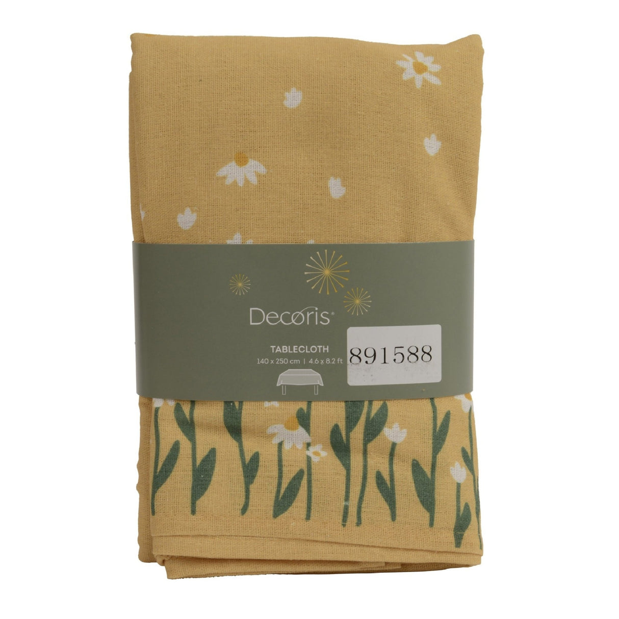 Decoris Tablecloth 140x250 cm Yellow with Daisy Pattern - TABLECLOTHS/RUNNERS - Beattys of Loughrea