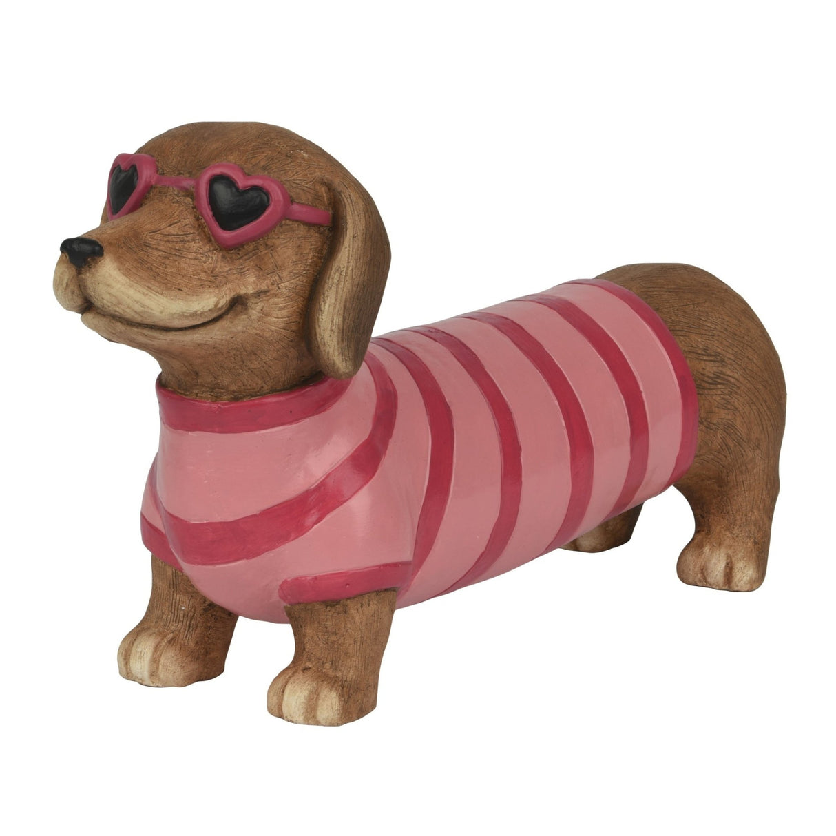 Decoris Dog Decoration Brown with Pink Sweater - ORNAMENTS - Beattys of Loughrea