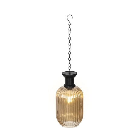 Lumineo Outdoor Solar Hanging Lamp in Golden Glass - GARDEN ORNAMENTS INCL SOLAR - Beattys of Loughrea