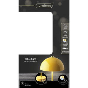 Lumineo Rechargeable Table Lamp in Yellow - TABLE/BEDSIDE LAMPS - Beattys of Loughrea