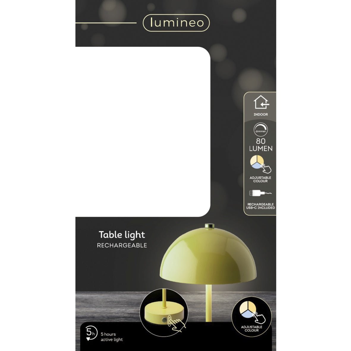 Lumineo Rechargeable Table Lamp in Green - TABLE/BEDSIDE LAMPS - Beattys of Loughrea