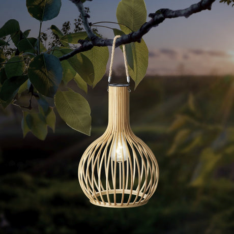 Lumineo Outdoor Bamboo Solar Hanging Lamp - GARDEN ORNAMENTS INCL SOLAR - Beattys of Loughrea