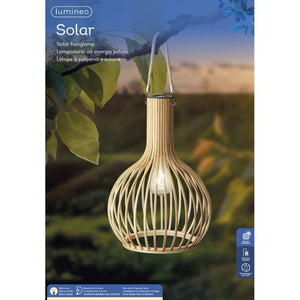 Lumineo Outdoor Bamboo Solar Hanging Lamp - GARDEN ORNAMENTS INCL SOLAR - Beattys of Loughrea
