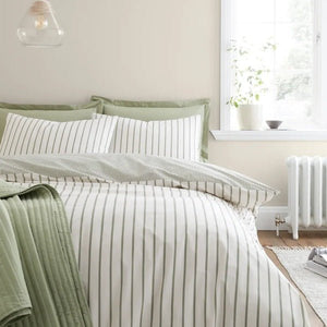Bianca Hampton Stripe Green 200 Thread Count Duvet Cover Set – Super King - DUVET COVERS - Beattys of Loughrea