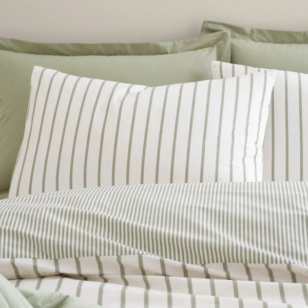 Bianca Hampton Stripe Green 200 Thread Count Duvet Cover Set – Super King - DUVET COVERS - Beattys of Loughrea