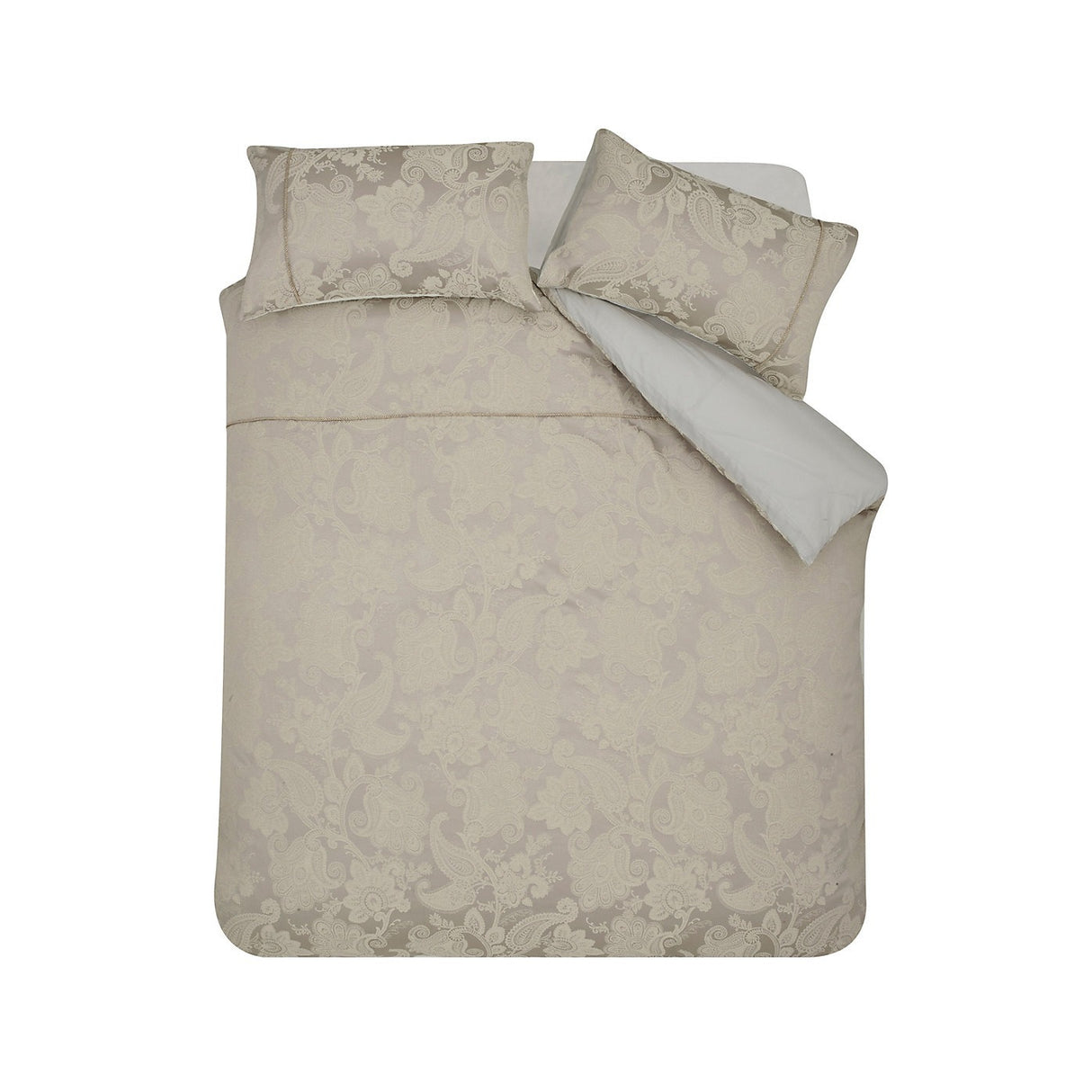 Catherine Lansfield Opulent Jacquard Duvet Set Champagne Gold - Kingsize - DUVET COVERS - Beattys of Loughrea