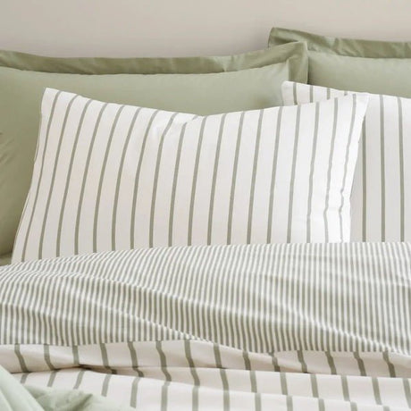 Bianca Hampton Stripe Green 200 Thread Count Duvet Cover Set – Double - DUVET COVERS - Beattys of Loughrea