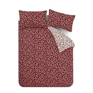Catherine Lansfield Brushed Cotton Grace Floral Leaf Reversible Duvet Cover Set – King - DUVET COVERS - Beattys of Loughrea